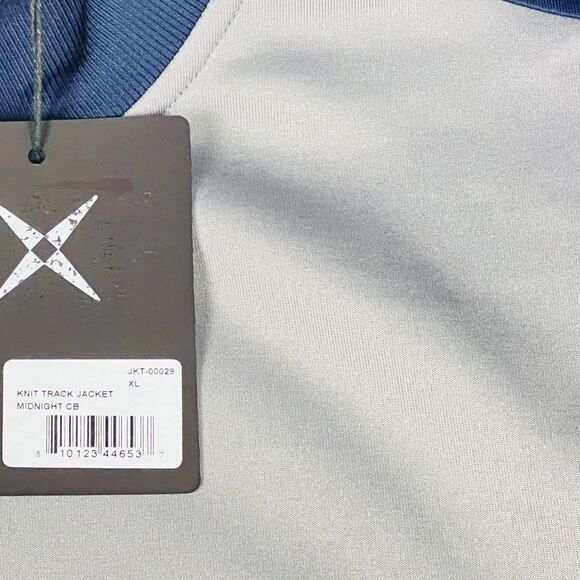 GSTQ Knit Track Jacket Mens XL Blue Gray Colorblock Full Zip Athletic Portugal - Picture 12 of 15